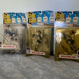 1999 collectible McFarlane Slap Shot Hansen Brothers figurines
